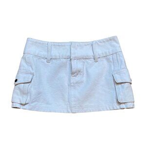 Princess Polly Micro Mini White Mini Skirt‎ With Pockets Womens Size 2